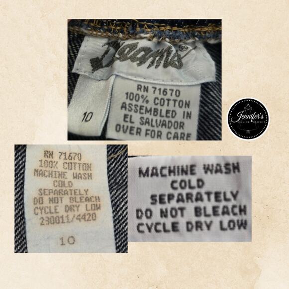 Dreams Vintage 90's Vertical Raw Edge Wrap Jean Skirt Size 10 - Picture 6 of 10